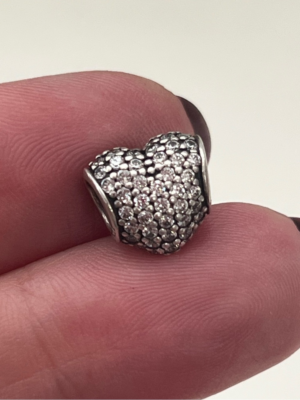 Pandora Pavé Heart with Clear Cubic Zirconias, Retired, 925